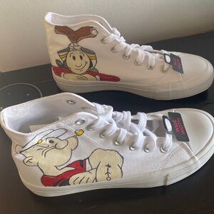Nwt Popeye and Olive Oyl Hand crafted hi tops